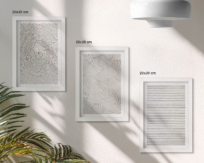 Tríptico com moldura Padrões geométricos modernos em papelão