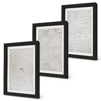 Tríptico com moldura Padrões geométricos modernos em papelão