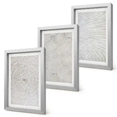 Tríptico com moldura padrões geométricos modernos em impressão sobre papelão