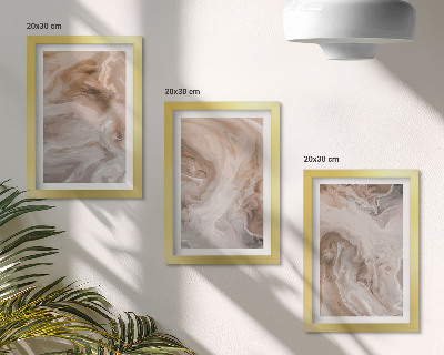 Conjunto de 3 quadros decorativos Padrões abstratos de mármore, texturas de pedra