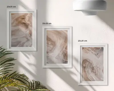 Conjunto de 3 quadros decorativos com padrões abstratos de mármore e texturas de pedra