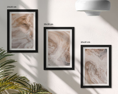 Conjunto de 3 quadros decorativos Padrões abstratos de mármore, texturas de pedra