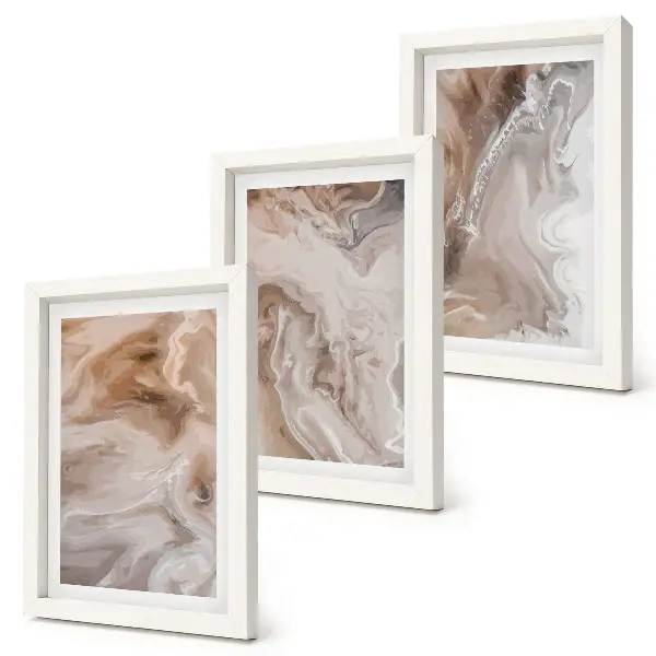 Conjunto de molduras com imagens com textura de pedra e padrões abstratos de mármore