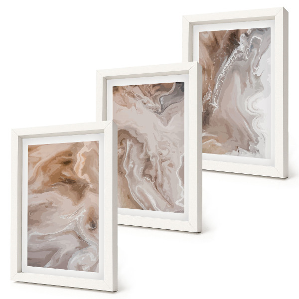 Conjunto de molduras com imagens Textura de pedra, padrões abstratos de mármore