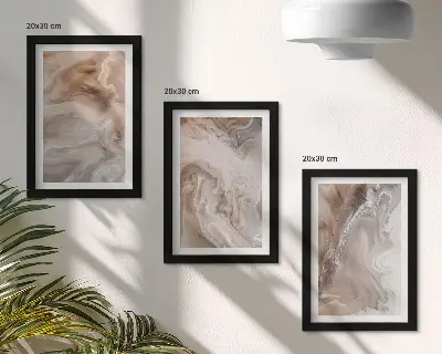 Conjunto de molduras com imagens com textura de pedra e padrões abstratos de mármore
