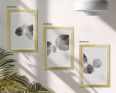 Conjunto de 3 quadros decorativos Pintura minimalista abstrata com manchas de tinta