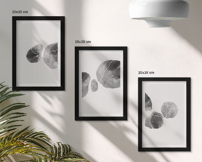 Conjunto de 3 quadros decorativos Pintura minimalista abstrata com manchas de tinta