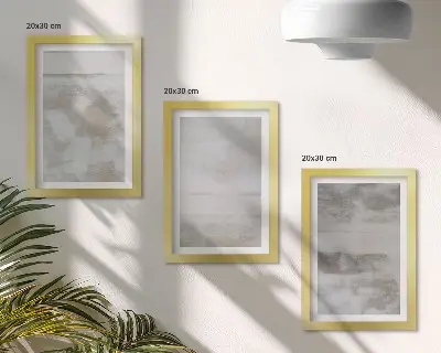 Tríptico com moldura com texturas desgastadas em estilo industrial moderno