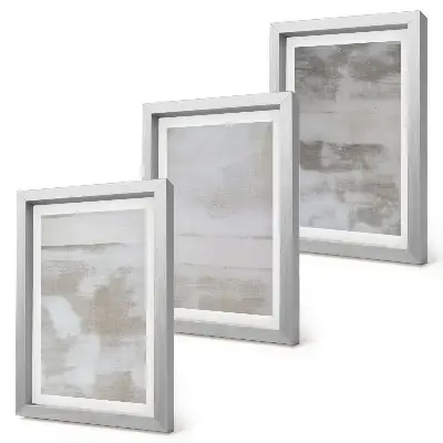 Tríptico com moldura com texturas desgastadas em estilo industrial moderno