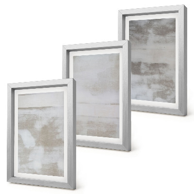 Tríptico com moldura Texturas desgastadas em estilo industrial moderno