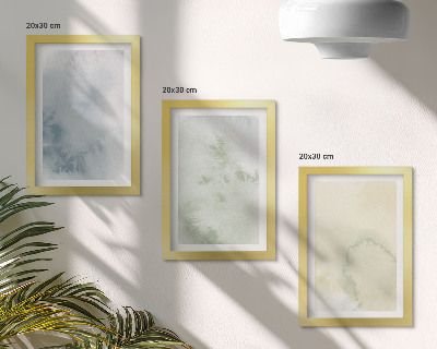Conjunto de 3 quadros decorativos Textura de aquarela pastel sobre tela