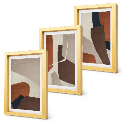 Conjunto de molduras com imagens Abstração de formas estruturais em estilo moderno