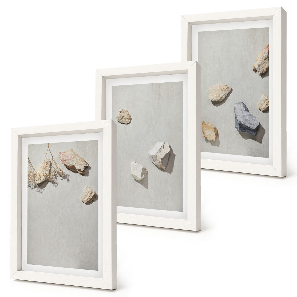 Conjunto de molduras com imagens Decorações minimalistas com pedras de praia boho