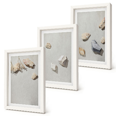 Conjunto de molduras com imagens Decorações minimalistas com pedras de praia boho