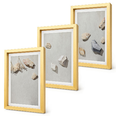 Conjunto de molduras com imagens Decorações minimalistas com pedras de praia boho