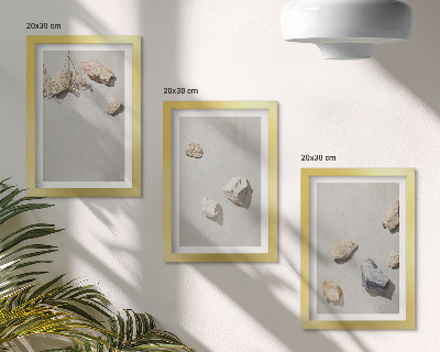 Conjunto de molduras com imagens Decorações minimalistas com pedras de praia boho