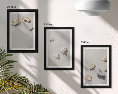 Conjunto de molduras com imagens Decorações minimalistas com pedras de praia boho