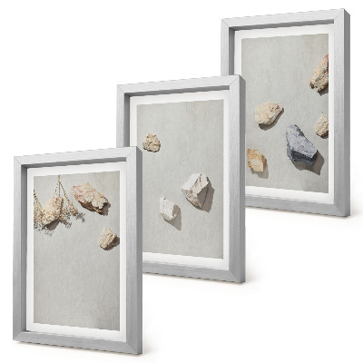 Conjunto de molduras com imagens Decorações minimalistas com pedras de praia boho