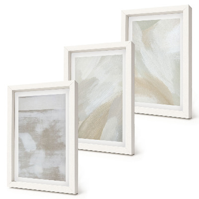 Conjunto de 3 quadros decorativos Pinceladas abstratas de tinta sobre tela