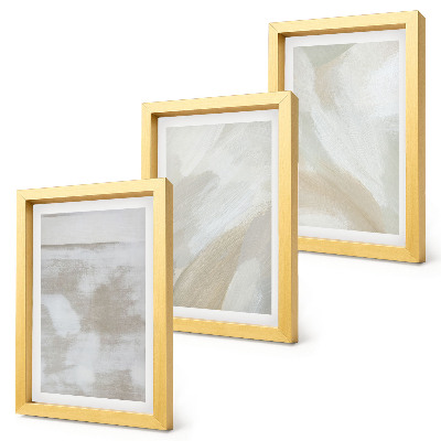 Conjunto de 3 quadros decorativos Pinceladas abstratas de tinta sobre tela