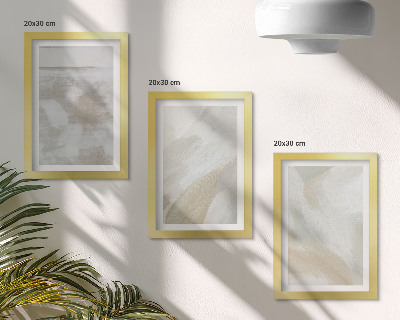 Conjunto de 3 quadros decorativos Pinceladas abstratas de tinta sobre tela