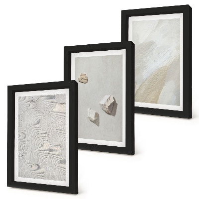 Conjunto de molduras com imagens Areia, pedras e texturas de tinta modernas