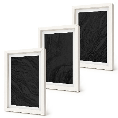 Conjunto de 3 quadros decorativos Texturas elegantes de mármore escuro em um estilo glamoroso.