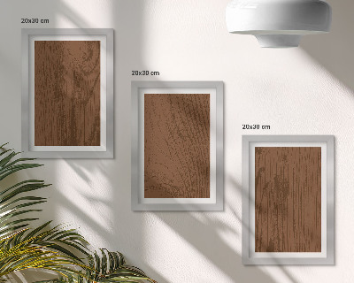 Tríptico com moldura Textura minimalista de casca de árvore com padrão de madeira