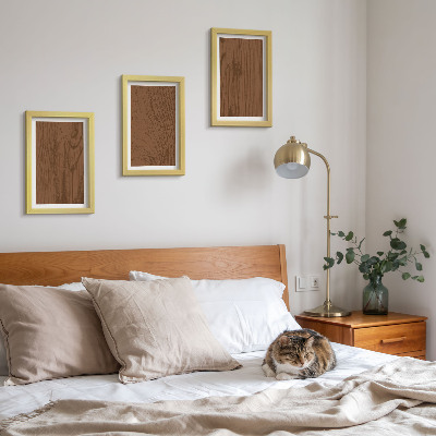 Tríptico com moldura Textura minimalista de casca de árvore com padrão de madeira
