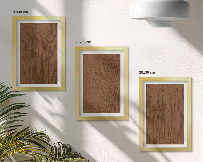 Tríptico com moldura Textura minimalista de casca de árvore com padrão de madeira