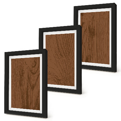 Tríptico com moldura Textura minimalista de casca de árvore com padrão de madeira