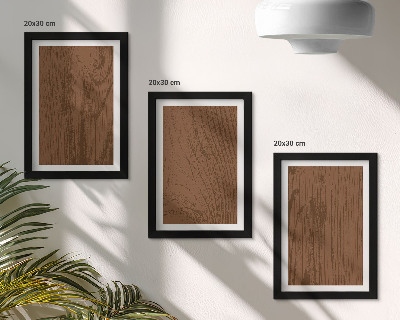 Tríptico com moldura Textura minimalista de casca de árvore com padrão de madeira