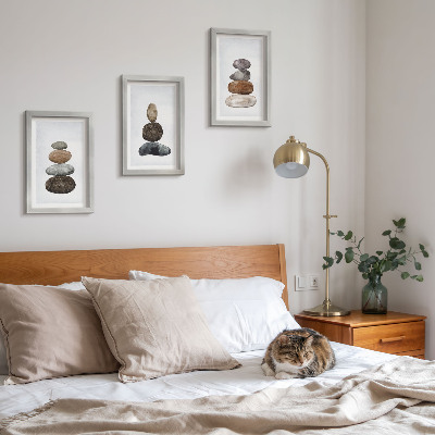 Conjunto de molduras com imagens Pilhas de pedras, pintura minimalista boho