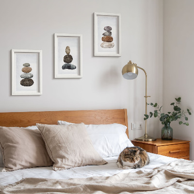 Conjunto de molduras com imagens Pilhas de pedras, pintura minimalista boho