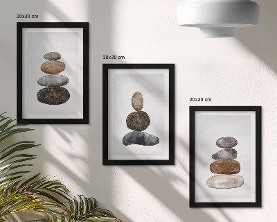 Conjunto de molduras com imagens Pilhas de pedras, pintura minimalista boho