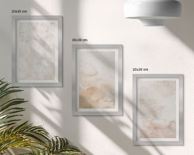 Conjunto de 3 quadros decorativos Texturas modernas em tons pastel claros.