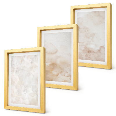 Conjunto de 3 quadros decorativos Texturas modernas em tons pastel claros.
