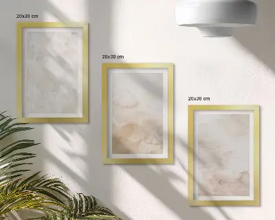 Conjunto de 3 quadros decorativos com texturas modernas em tons pastel claros
