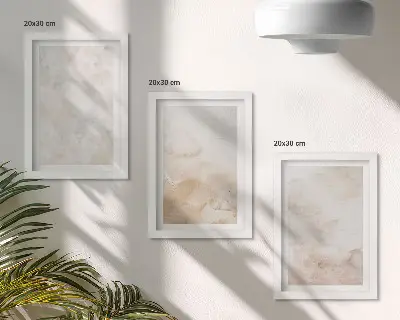 Conjunto de 3 quadros decorativos com texturas modernas em tons pastel claros