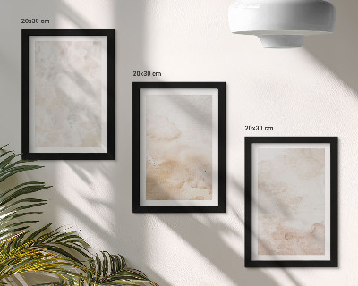 Conjunto de 3 quadros decorativos Texturas modernas em tons pastel claros.