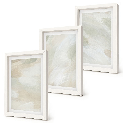 Tríptico com moldura Pinturas abstratas vibrantes sobre tela, estilo boho delicado