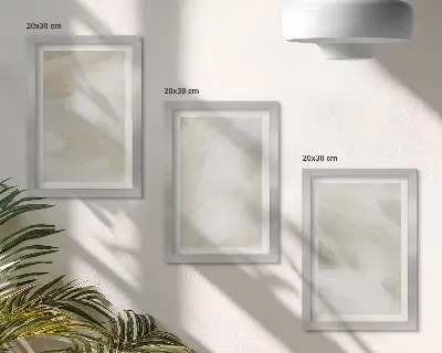 Tríptico com moldura pinturas abstratas vibrantes sobre tela em estilo boho delicado