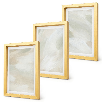 Tríptico com moldura Pinturas abstratas vibrantes sobre tela, estilo boho delicado