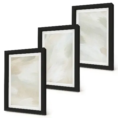 Tríptico com moldura pinturas abstratas vibrantes sobre tela em estilo boho delicado