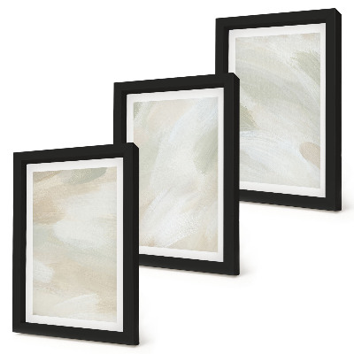 Tríptico com moldura Pinturas abstratas vibrantes sobre tela, estilo boho delicado