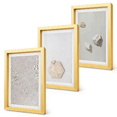 Conjunto de 3 quadros decorativos com texturas leves na areia em estilo boho delicado