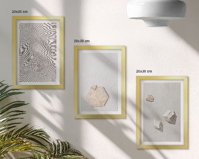 Conjunto de 3 quadros decorativos Texturas leves na areia, estilo boho delicado