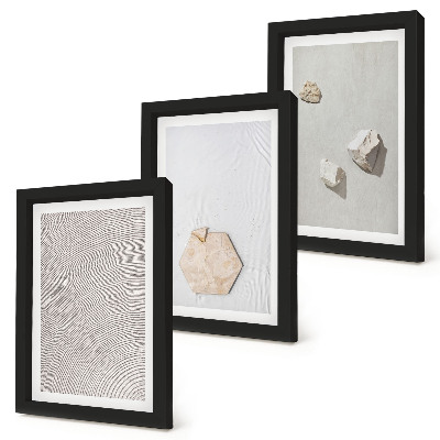 Conjunto de 3 quadros decorativos Texturas leves na areia, estilo boho delicado
