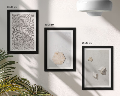 Conjunto de 3 quadros decorativos Texturas leves na areia, estilo boho delicado