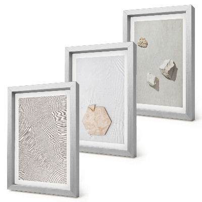 Conjunto de 3 quadros decorativos Texturas leves na areia, estilo boho delicado